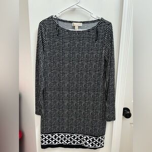 Michael Kors Women’s Petite M Black/ White Design Dress